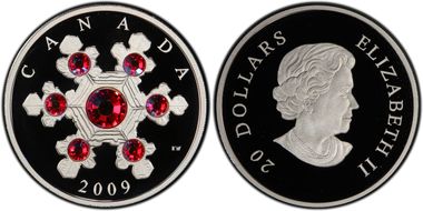 2009 $20 Snowflake Rose PR69DCAM
