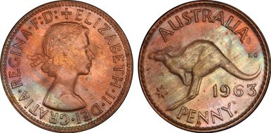 1963 Y. (p) 1D KM-56 MS64+ RB