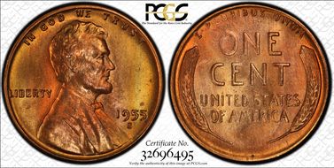 1955-S 1C MS65RB