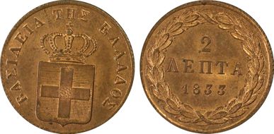1833 2 Lep MS65RD