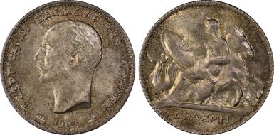 1910(a) Drachma KM-60  Ag MS65
