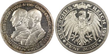 1915-A 5 Mk 100 Years J-89 PR67CAM