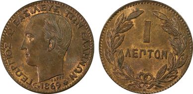 1869-BB Lepton MS64RB