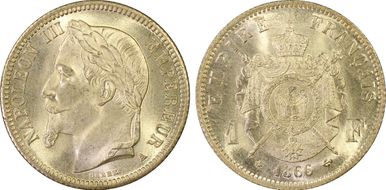 1866-A 1 Fr Gad-463 F-215 MS66+