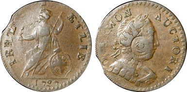 1787 VT 1/2P Bust Right AU50BN
