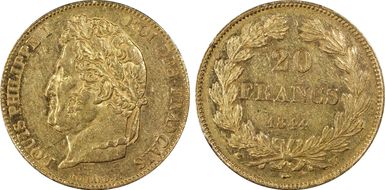 1844-W 20 Fr Gad-1031 AU55