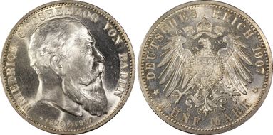 1907 5 Mk Death of Friedrich J-37 MS66