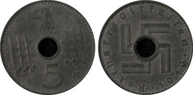 1940-B 5 Pfg Military Issue MS62