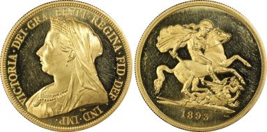 1893 £5 S-3872 PR63DCAM