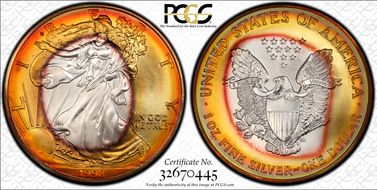 1998 $1 Silver Eagle MS67