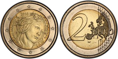 2010-R € 2 Death of Botticelli  KM-494 MS64