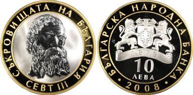 2008 10 Leva Sevt III Select Gilt Ag PR68DCAM