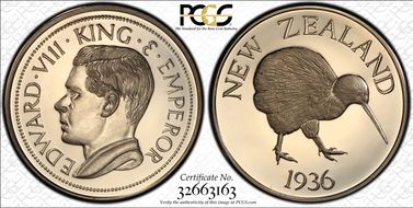 "1936" Crown FM57b Edward VIII RE PR68CAM