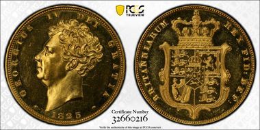 1825 Sov S-3801 WR-235 Bare Head Plain Edge PR63CAM