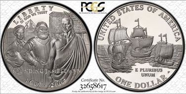 2007-P $1 Jamestown PR70DCAM