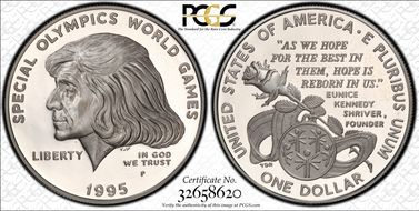 1995-P $1 Special Olympics PR68DCAM