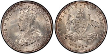 1914-H Florin MS65
