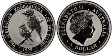 1999-P100 $1 Kookaburra Ag MS69