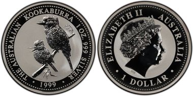 1999-P100 $1 Kookaburra Ag MS69