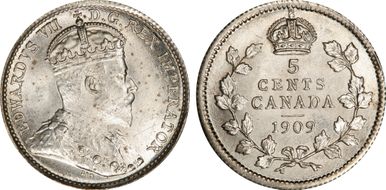 1909 5C Round Leaves Bow Tie MS64