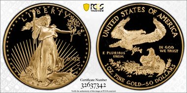 2002-W $50 Gold Eagle PR70DCAM