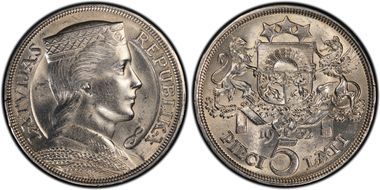 1932 5 Lat KM-9  Ag N1