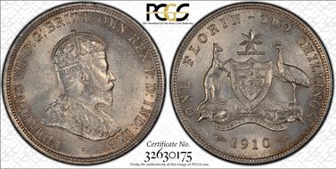 1910 Florin AU58