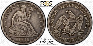 1846-O 50C Tall Date VF20