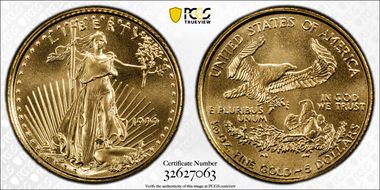 1999 $5 Gold Eagle MS70
