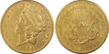 1864 $20 XF45