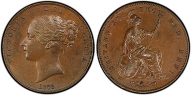 1858/3 1D S-3948 AU58BN