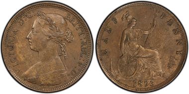 1893 1/2D S-3956 AU53BN