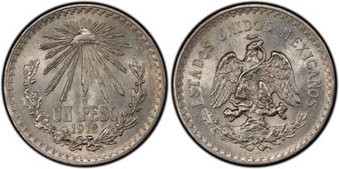 1918-M Peso KM-454 MS63