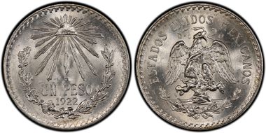 1922-M Peso KM-455  Ag MS65