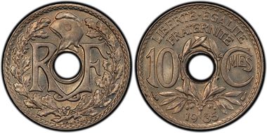1935 10C Gad-286 F-138 MS65
