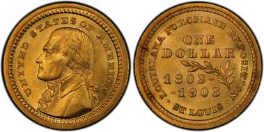 1903 G$1 LA Purchase, Jefferson MS65
