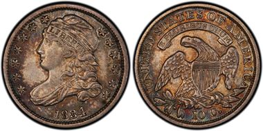 1834 10C JR-1 AU58