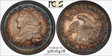 1836 10C JR-1, Fancy 8 MS63