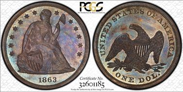 1863 $1 PR66
