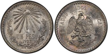 1923-M Peso KM-455  Ag MS64