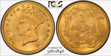 1870 G$1 MS67