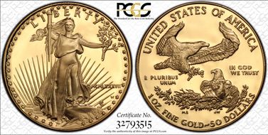 1987-W $50 Gold Eagle PR70DCAM