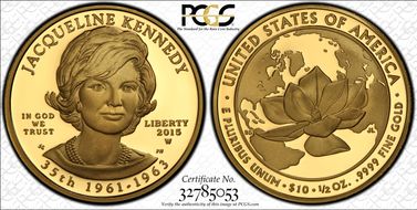 2015-W $10 Jacqueline Kennedy First Strike PR70DCAM