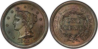 1843 1C Mature Head MS65BN