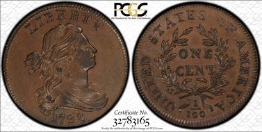 1798 1C S-176 AU58+ BN