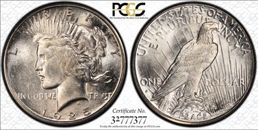 1925-S $1 VAM 2, Doubled Reverse MS63