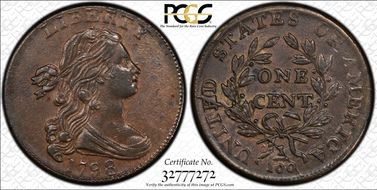 1798 1C S-166 AU58+ BN