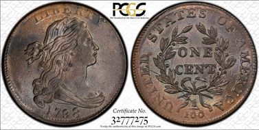 1798 1C S-166 MS63+ BN