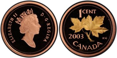 2003 1C Gold Leaves PR69DCAM