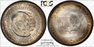 1954 50C Washington-Carver MS66